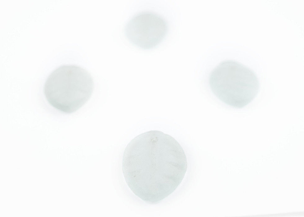 Clear Sea Glass Leaf Pendants (Set of 4) - The Bead Chest