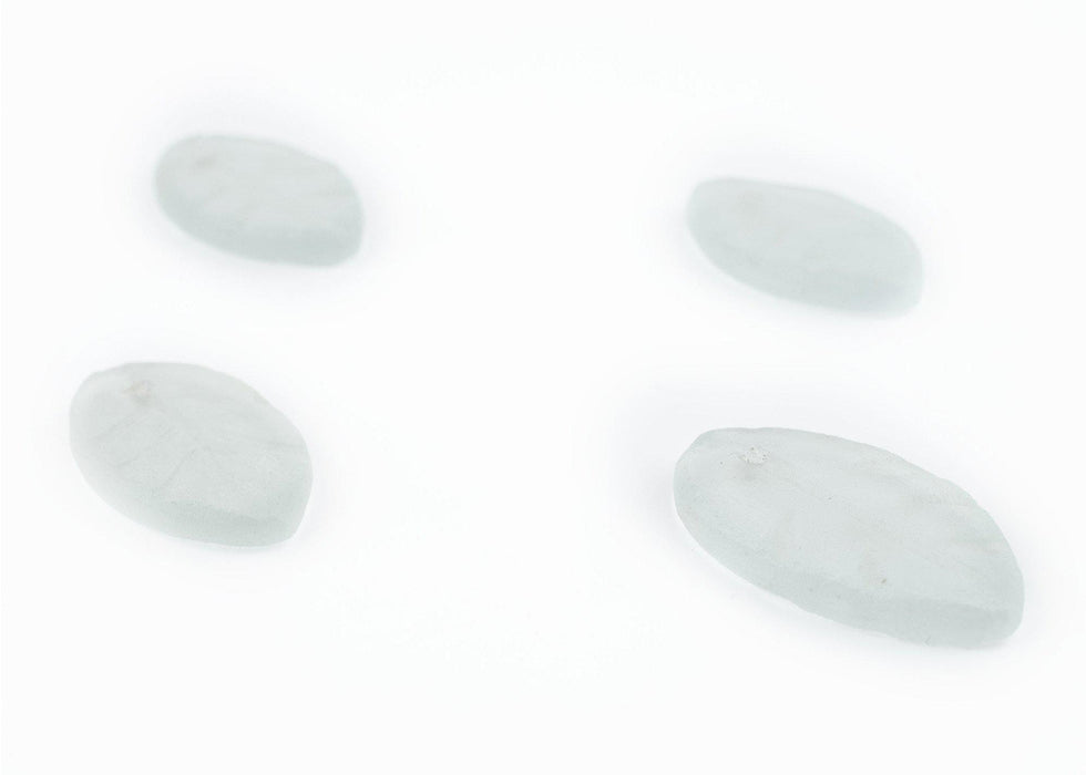 Clear Sea Glass Leaf Pendants (Set of 4) - The Bead Chest