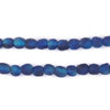 Dark Aqua Swirl Recycled Glass Beads (7mm)
