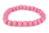 Neon Pink Wood Bracelet (8mm)