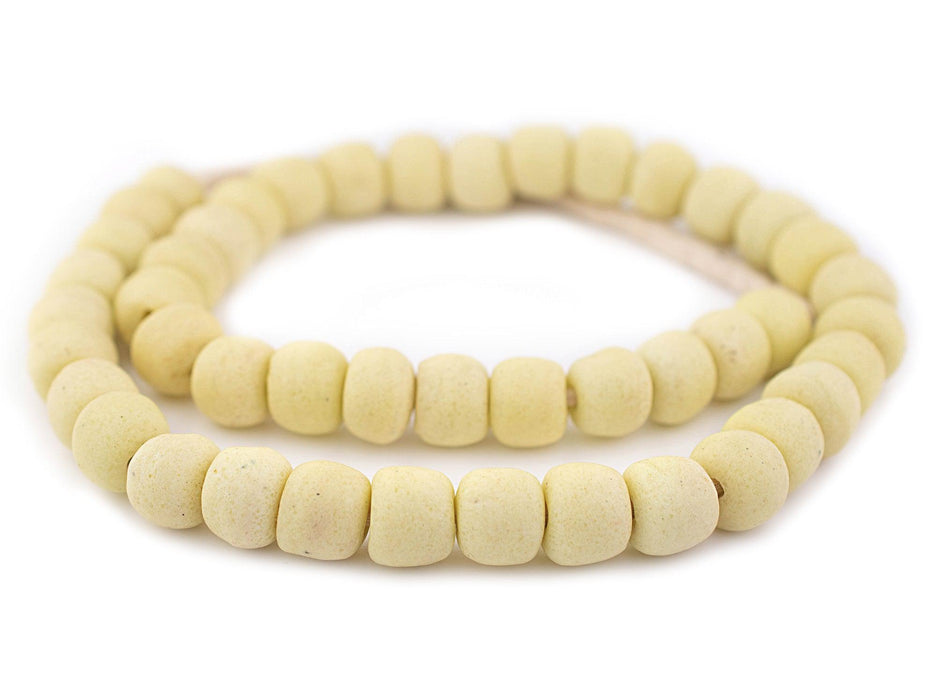 Pastel Yellow Recycled Glass Beads (18mm) - The Bead Chest