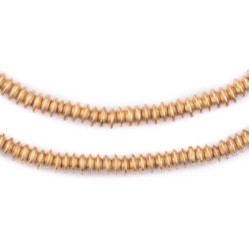 Bright Brass Saucer Beads (5mm, 24 Inch Strand)