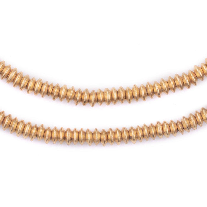 Bright Brass Saucer Beads (5mm, 24 Inch Strand) - The Bead Chest
