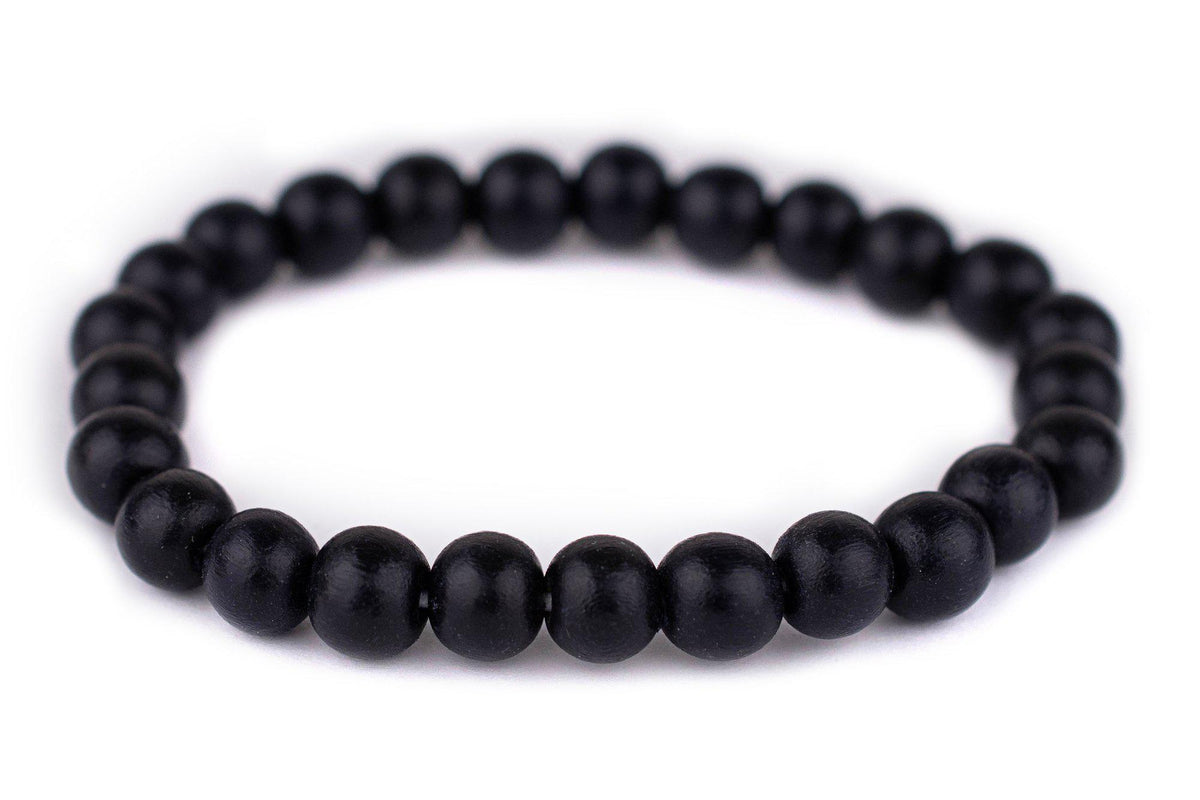 Black Wood Bracelet (8mm) — Natural Wood Bead Bracelet | The Bead