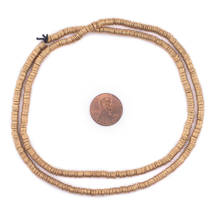 Gold Flat Disk Heishi Beads (4mm) - The Bead Chest