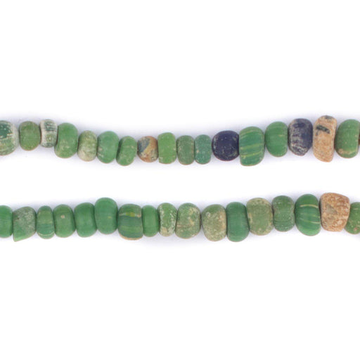 Green Ancient Djenne Nila Glass Beads - The Bead Chest