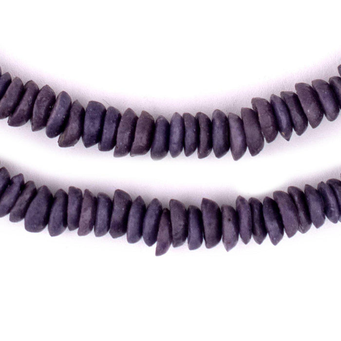 Purple Ashanti Glass Saucer Beads (10mm) - The Bead Chest