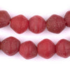 Red Ancient Style Bicone Java Glass Beads (15mm)