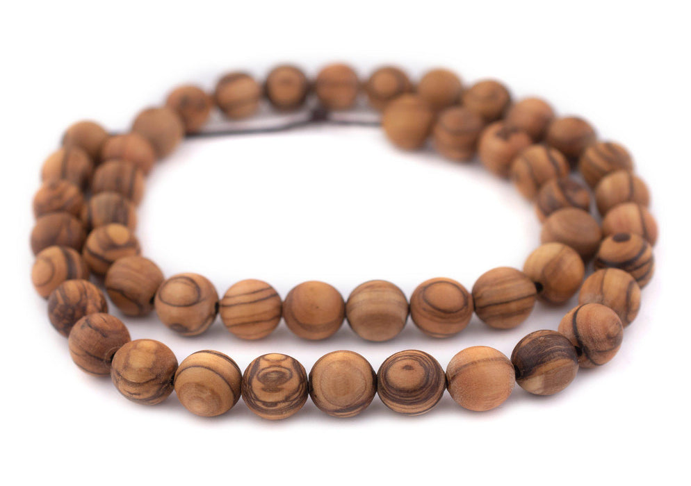 Round Olive Wood Beads from Bethlehem (12mm) - The Bead Chest