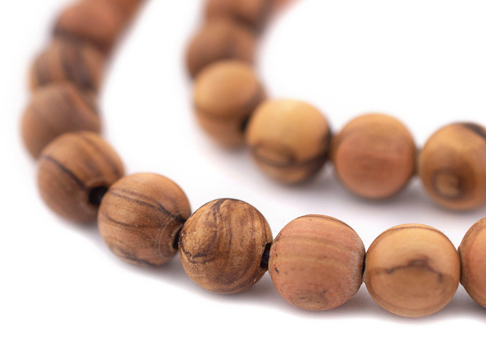 Round Olive Wood Beads from Bethlehem (10mm) - The Bead Chest