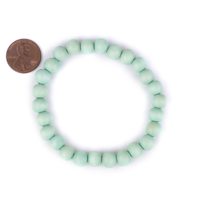 Mint Green Wood Bracelet (8mm) - The Bead Chest