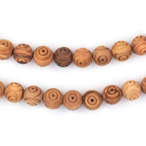 Carved Round Olive Wood Beads from Bethlehem (8mm) - The Bead Chest