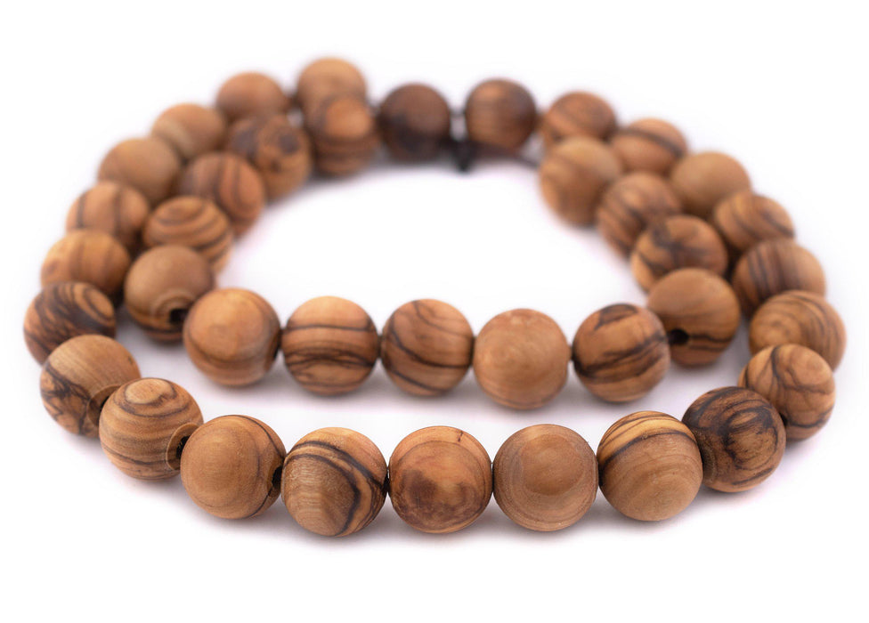 Round Olive Wood Beads from Bethlehem (16mm) - The Bead Chest