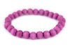 Magenta Wood Bracelet (8mm)