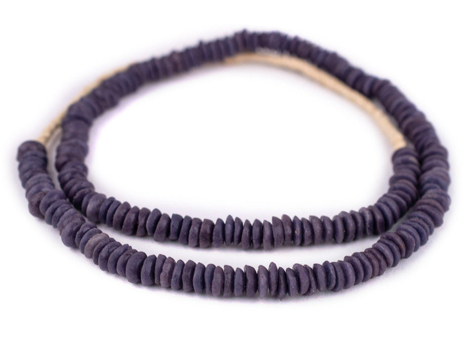 Purple Ashanti Glass Saucer Beads (10mm) - The Bead Chest