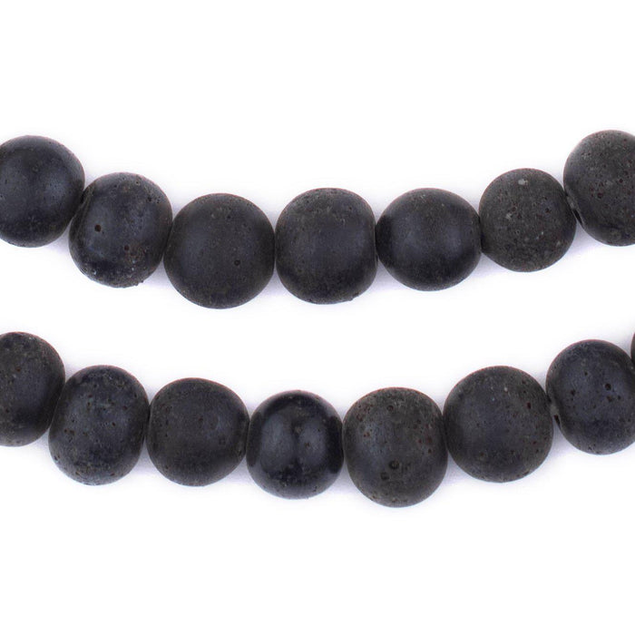 Black Ancient Style Java Glass Beads (11mm) - The Bead Chest
