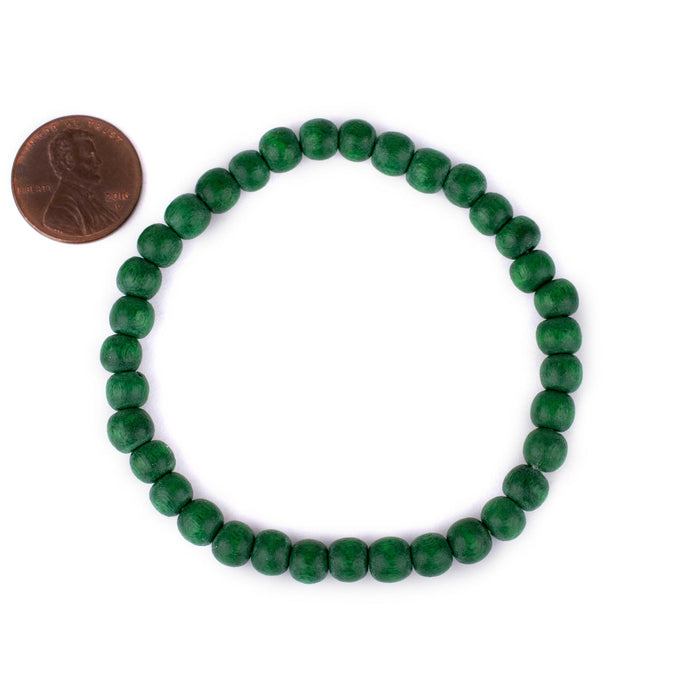 Green Wood Bracelet (6mm) - The Bead Chest