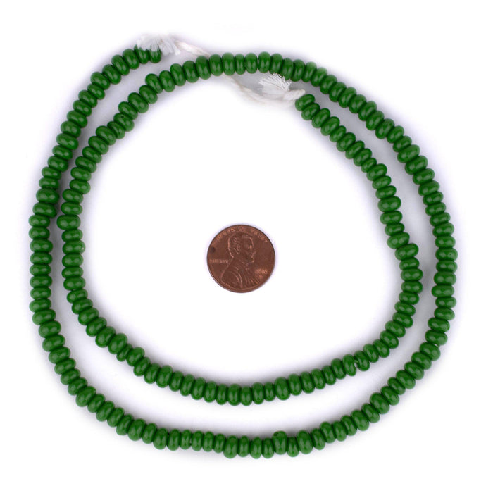 Verdant Green Java Glass Donut Beads (8mm) - The Bead Chest