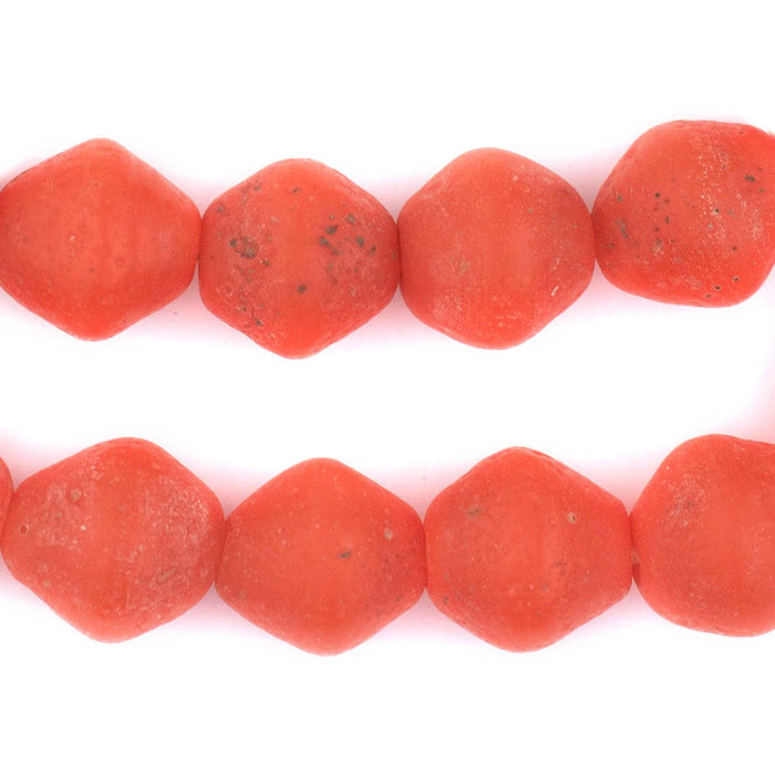 Orange Ancient Style Bicone Java Glass Beads (15mm) - The Bead Chest