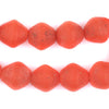 Orange Ancient Style Bicone Java Glass Beads (15mm)