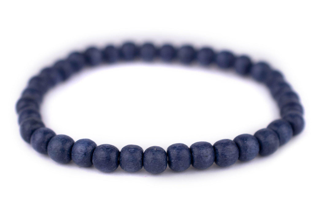 Cobalt Blue Wood Bracelet (6mm) - The Bead Chest