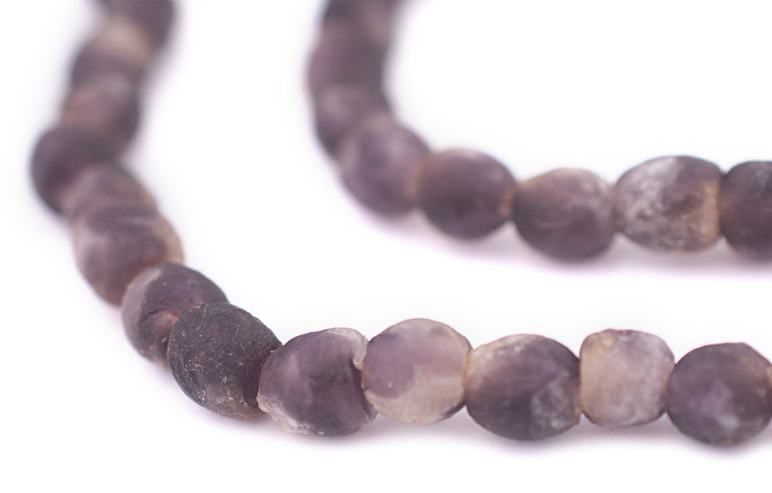 Purple Swirl Recycled Glass Beads (7mm) - The Bead Chest