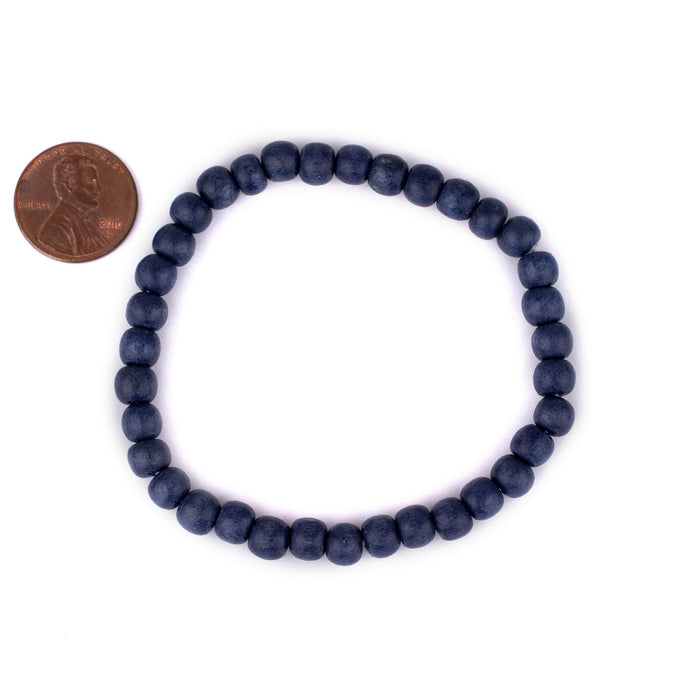 Cobalt Blue Wood Bracelet (6mm) - The Bead Chest
