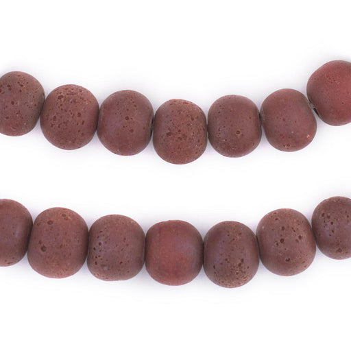 Brick Red Ancient Style Java Glass Beads (11mm) - The Bead Chest