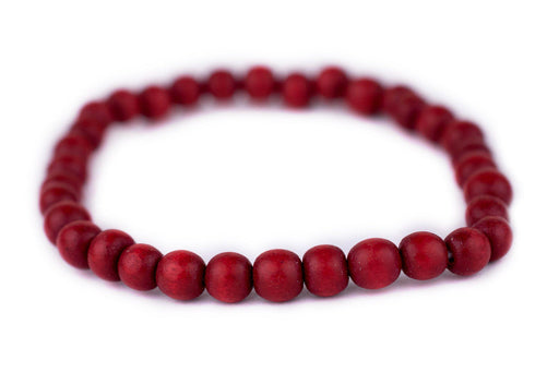 Red Wood Bracelet (6mm) - The Bead Chest