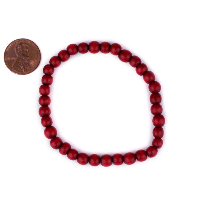 Red Wood Bracelet (6mm) - The Bead Chest