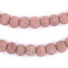 Opaque Pink Ancient Style Java Glass Beads (11mm)