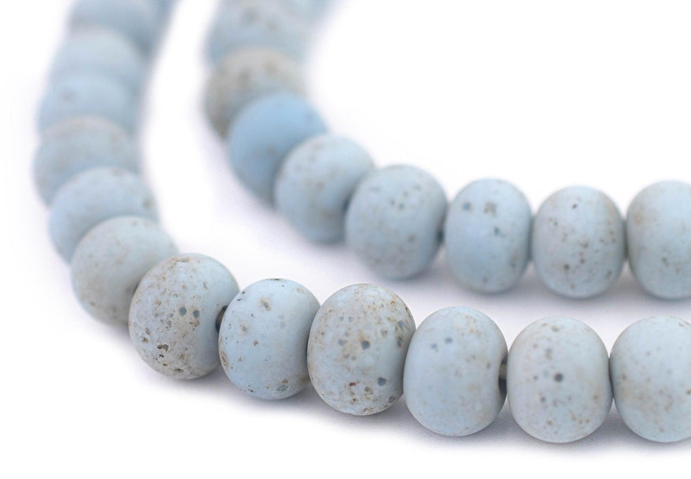 Baby Blue Ancient Style Java Glass Beads (11mm) - The Bead Chest