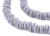 Light Grey Ashanti Glass Saucer Beads (10mm) - The Bead Chest
