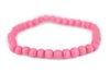 Neon Pink Wood Bracelet (6mm)
