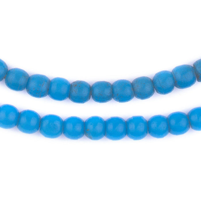Turquoise Round Nigerian Olombo Padre Beads (6mm) - The Bead Chest