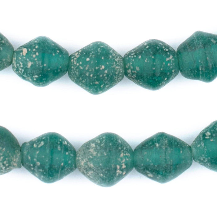 Aqua Ancient Style Bicone Java Glass Beads (15mm) - The Bead Chest