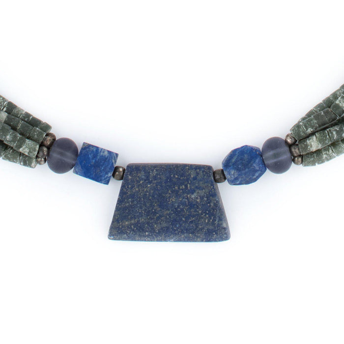 Natural Afghani Stone Lapis Trapezoid Necklace - The Bead Chest