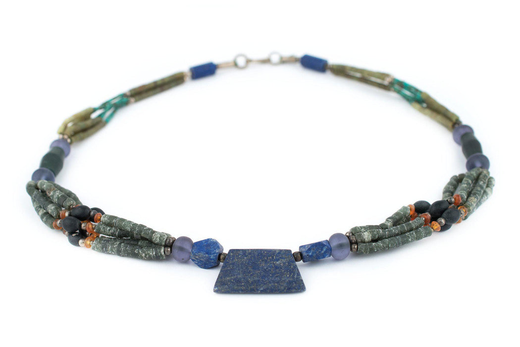 Natural Afghani Stone Lapis Trapezoid Necklace - The Bead Chest