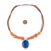 Natural Afghani Stone Carnelian & Lapis Oval Necklace - The Bead Chest