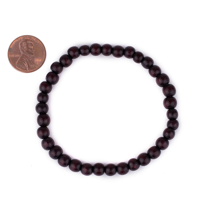 Dark Brown Wood Bracelet (6mm) - The Bead Chest