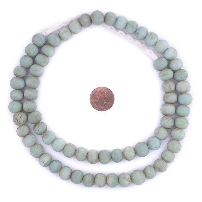 Pistachio Green Ancient Style Java Glass Beads (11mm) - The Bead Chest