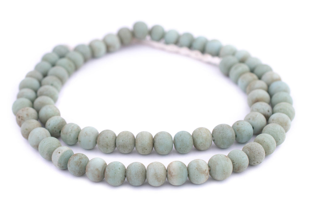 Pistachio Green Ancient Style Java Glass Beads (11mm) - The Bead Chest