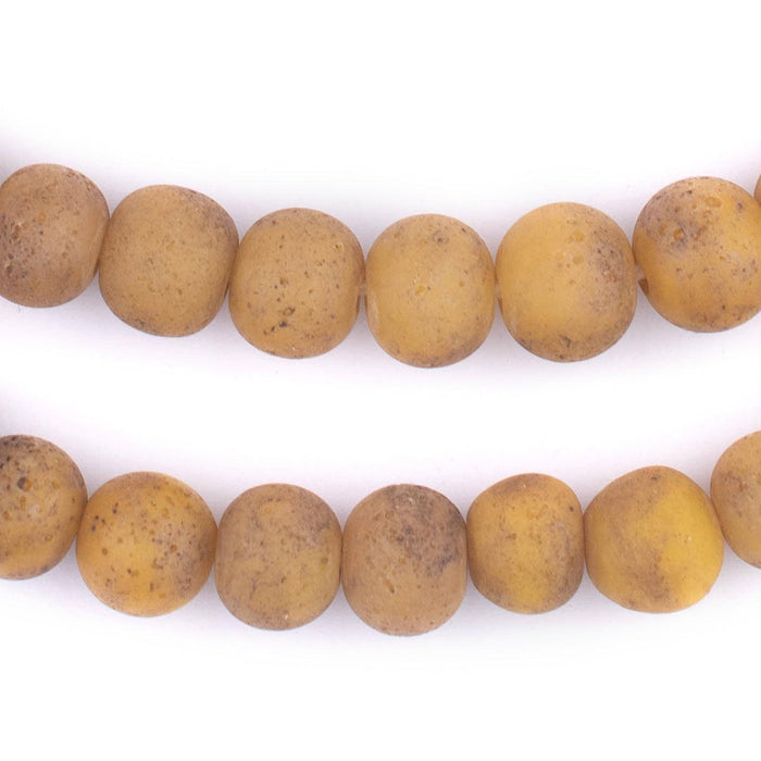 Yellow Ancient Style Java Glass Beads (11mm) - The Bead Chest