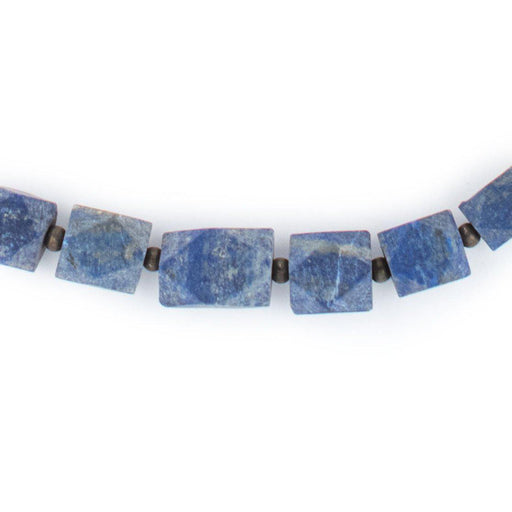 Natural Afghani Stone Lapis Cube Necklace - The Bead Chest