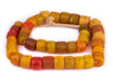 Old Red & Yellow Cylinder Tomato Beads - The Bead Chest