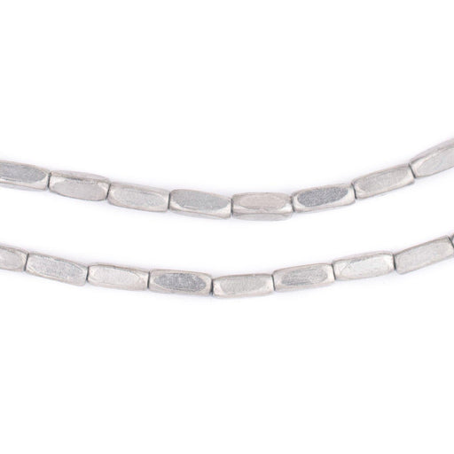 Silver Faceted Rectangle Beads (8x3mm)