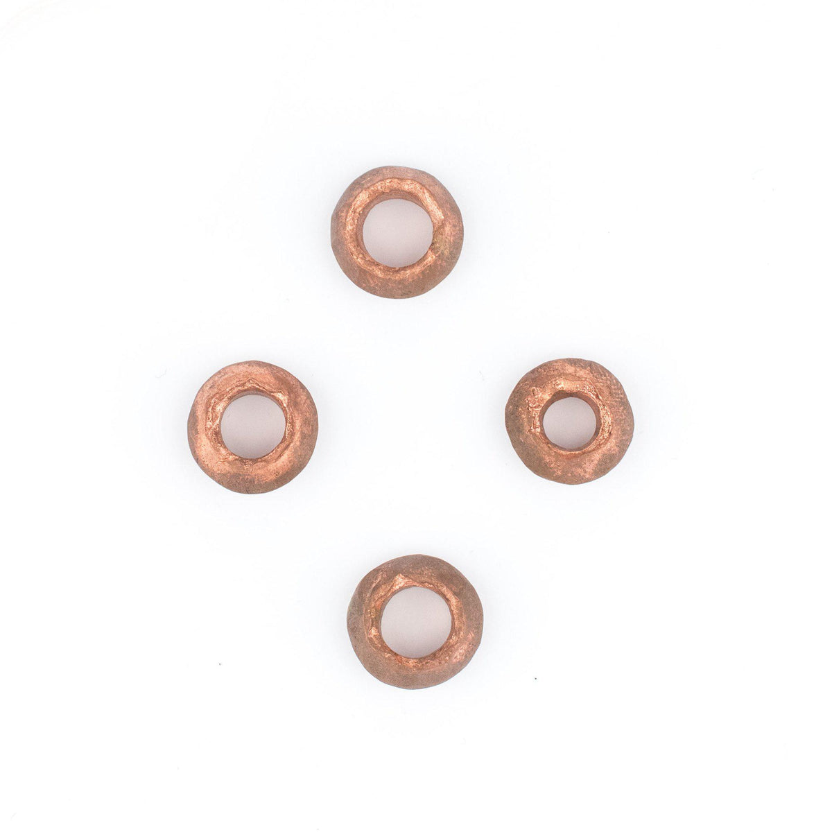 thumbnail image 2 of Copper Ethiopian Wollo Rings Beads – 9mm Large Hole, Set Of 5 – Handmade 2 of 4