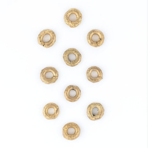 Ghana Brass Donut Beads (14mm)(Set of 10) - The Bead Chest