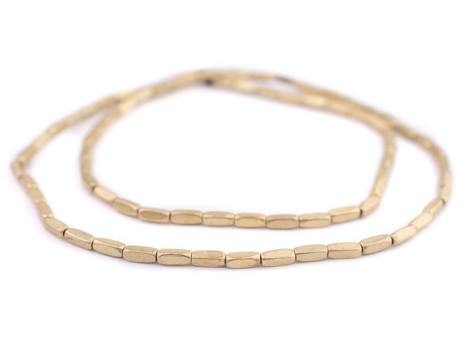 Brass Faceted Rectangle Beads (8x3mm) - The Bead Chest
