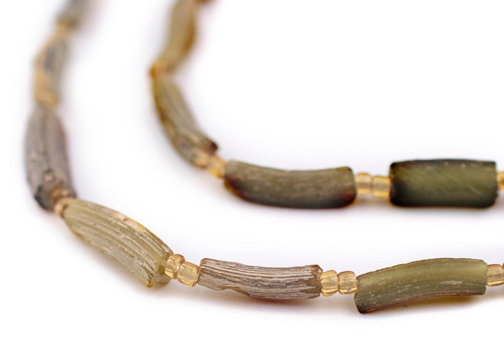 Sea Green Roman Glass Bangle Beads - The Bead Chest